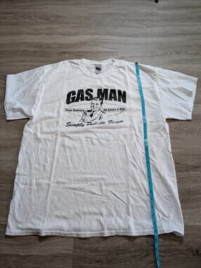 Gas Man Simply Pull My Finger Mens XL White Graphic T Shirt Funny Novelty Tee